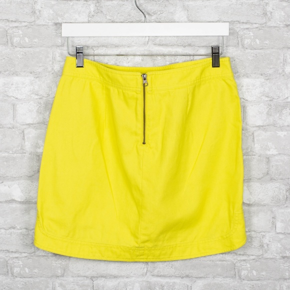 J Crew Zip Pocket Canvas Mini Skirt Yellow 4 - Picture 3 of 8